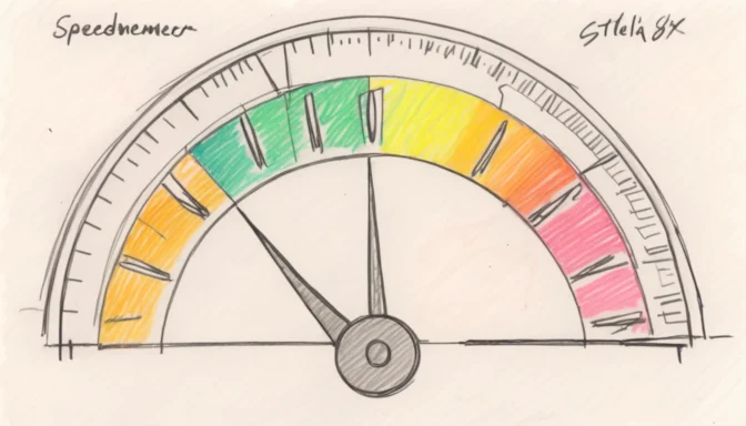 Speedometer showing excellent Speed Index score