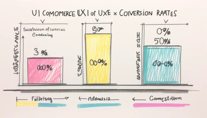 Chart contrasting the impact of UI and UX on e-commerce conversion rates