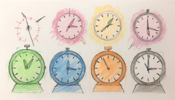 Clock with various markers indicating stages of Time to Interactive